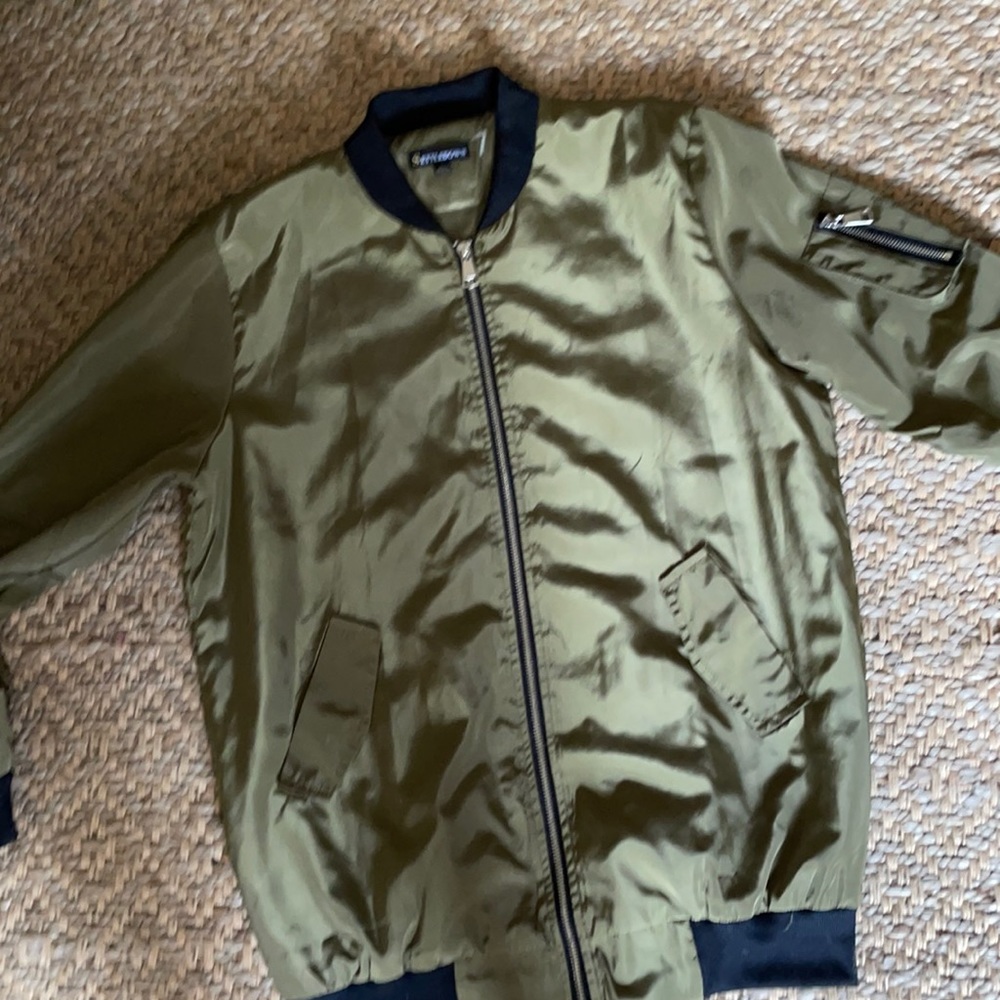 Olive green bomber jacket
